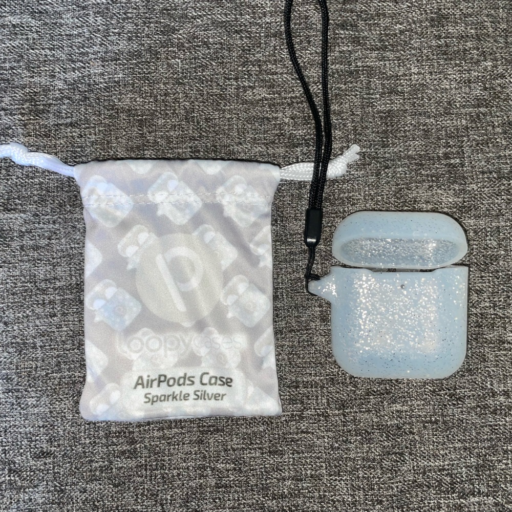 AirPods (1st gen) silver sparkle loopy case